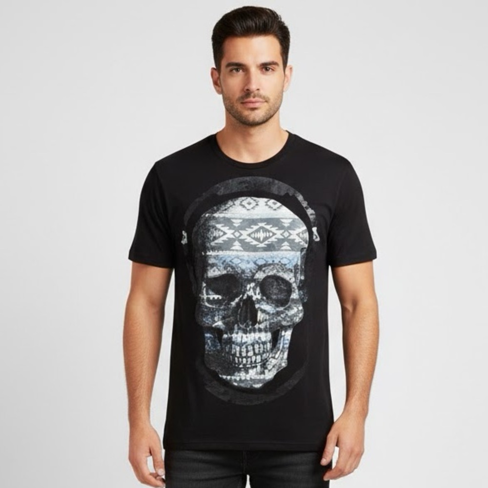 ROYAL COLLECTION SKULL BLACK T-SHIRT SZ M 100% COTTON